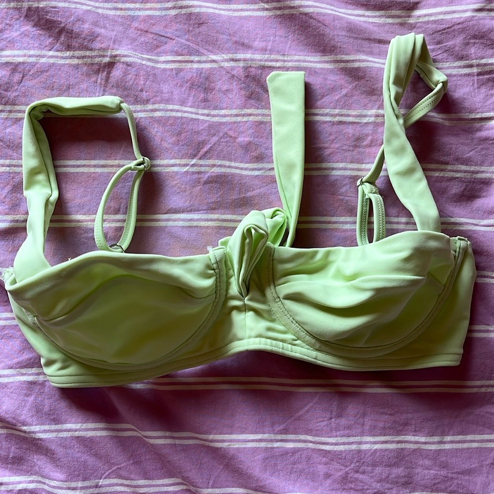 Khassani swim lime green bikini top